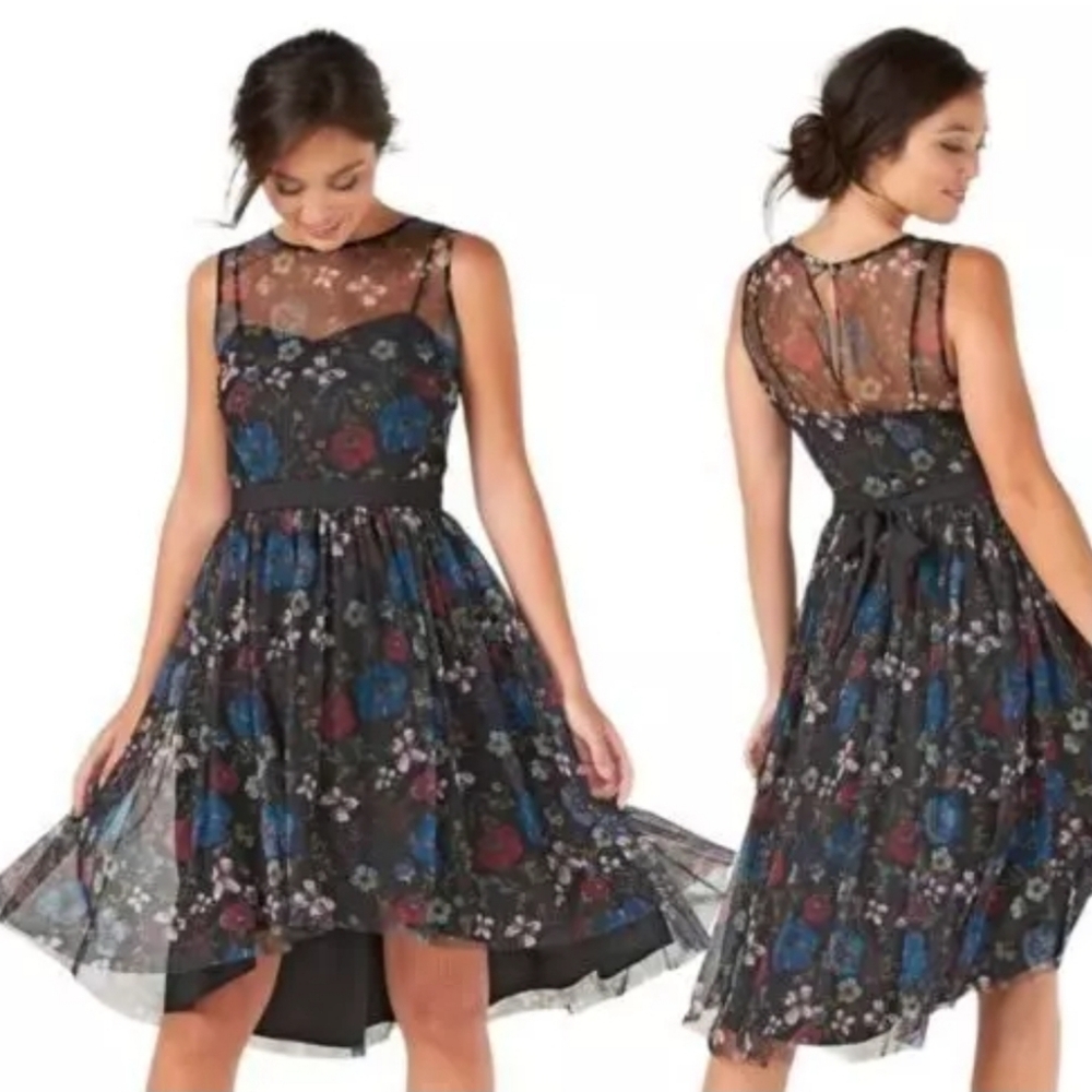 Disney Snow White Black Floral High Low Dress
